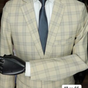 Terno Masculino Xadrez - Bege Claro